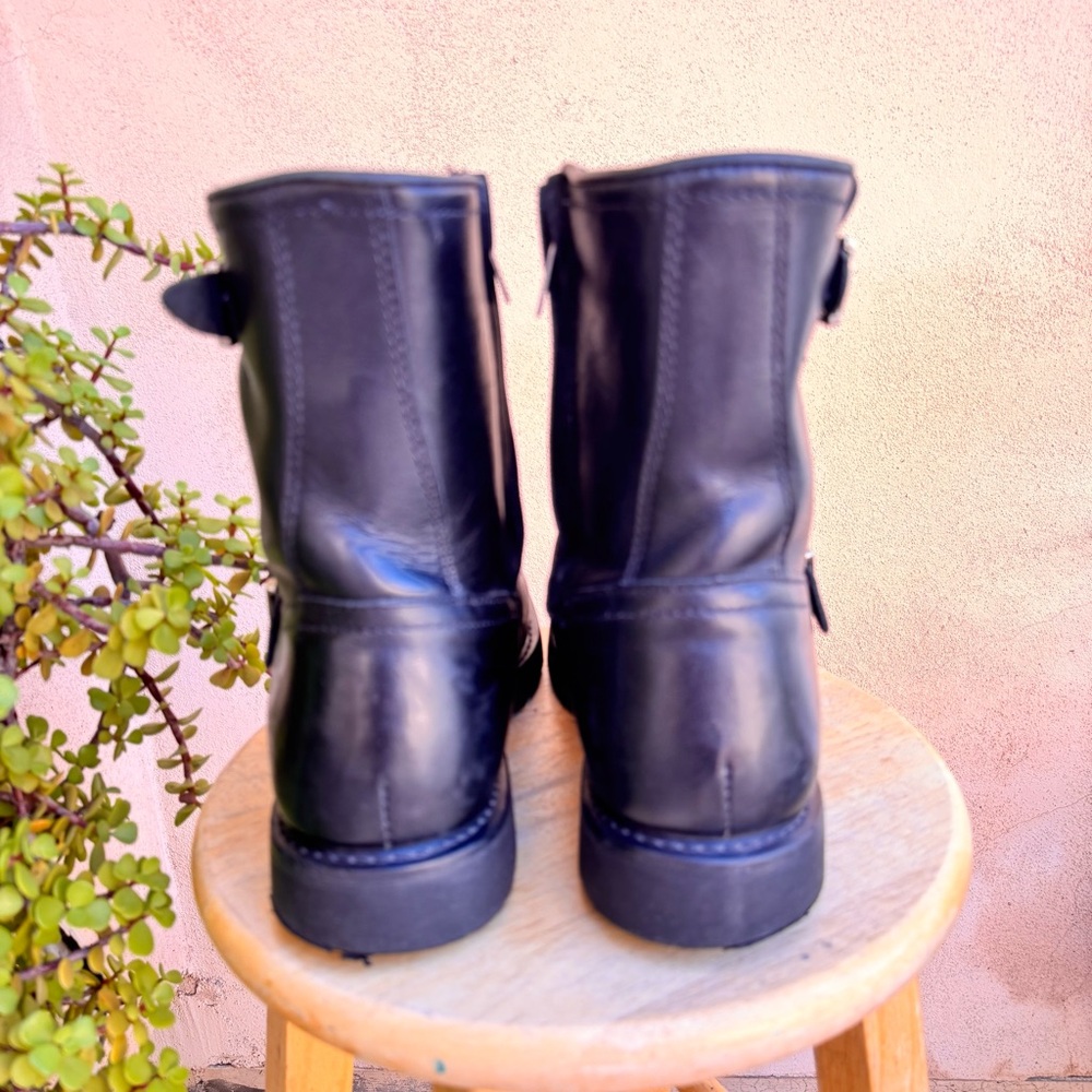 Harley Davidson Black Leather Mens Zip Buckle Motorcycle Boots Size 11.5 #98403 - Picture 3 of 16